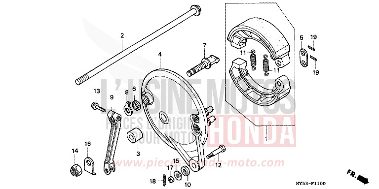 BREMSPLATTE, HINTEN von CB1300 Super Bold'or ABS SCHWARZ (NH1) von 1994